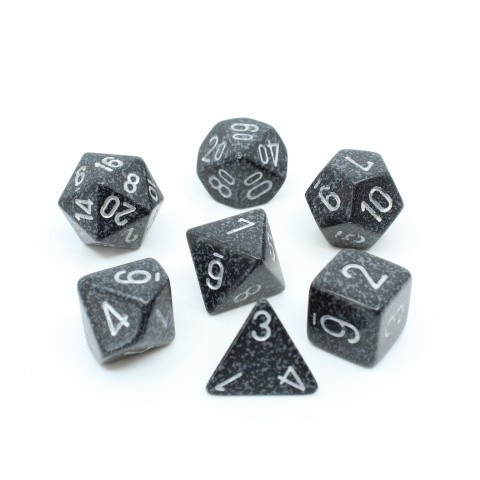 Speckled Ninja Black Silver - Polyhedral Rollespils Terning Sæt - Chessex